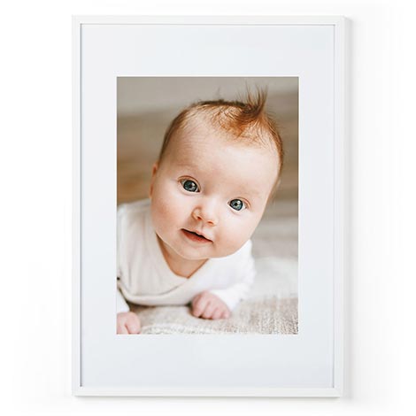 White Frame with Matt Board (A1 Frame, A2 Poster)