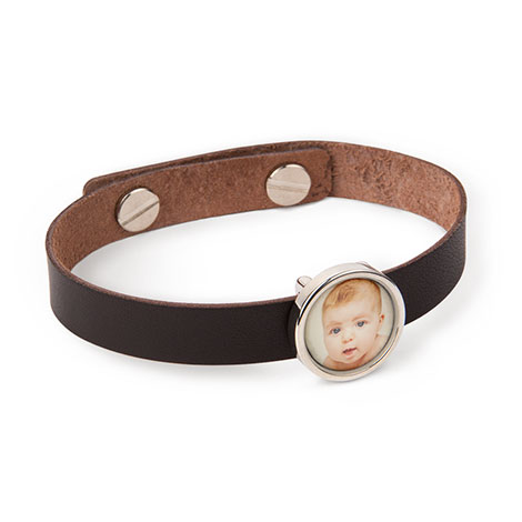 Icon Leather Photo Charm Bracelet