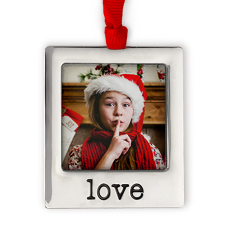 Icon Silver Plate Love Photo Ornament