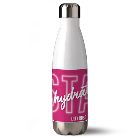 Bottle in Lilly rose color and text