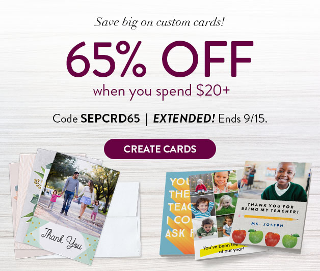 65% off $20+ Cards