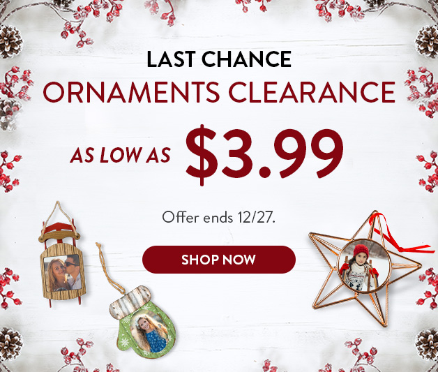 ornaments as low as $3.99