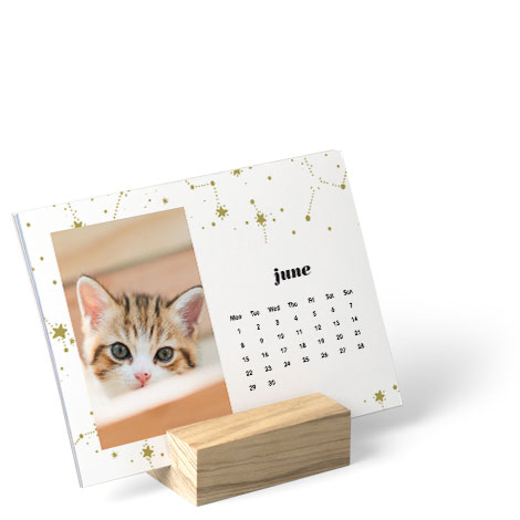 A5 Wood Block Desk Calendar