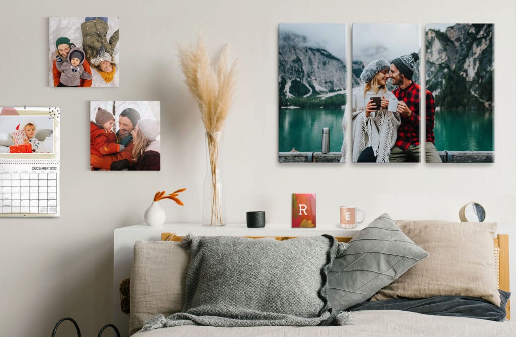 Create visual interest on your wall with personalized photo canvases printed in black & white.