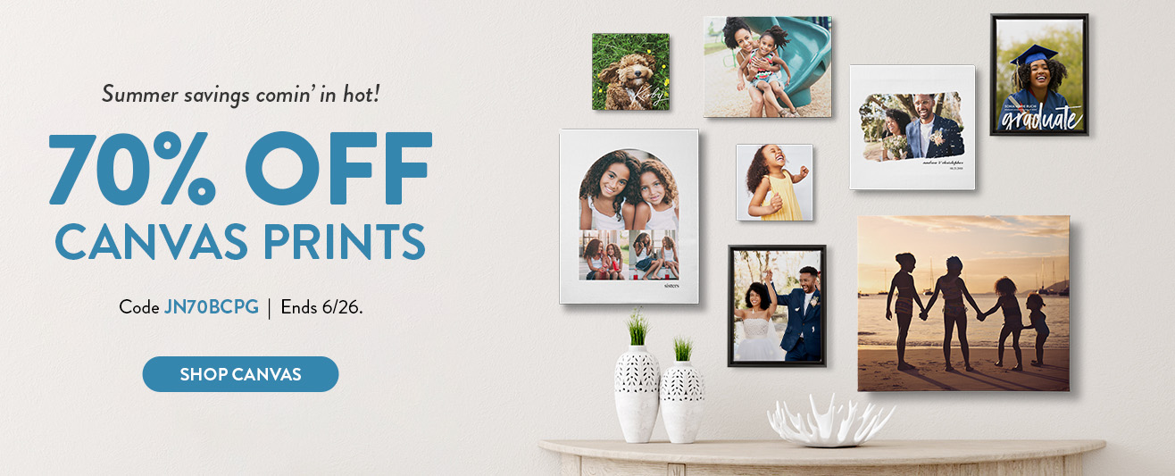 70% off all canvas prints