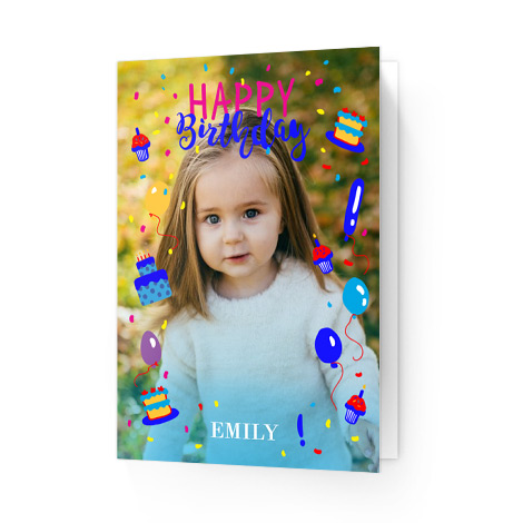 image of a young girl on birthday card