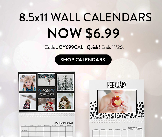 8.5x11 Wall Calendars for $6.99