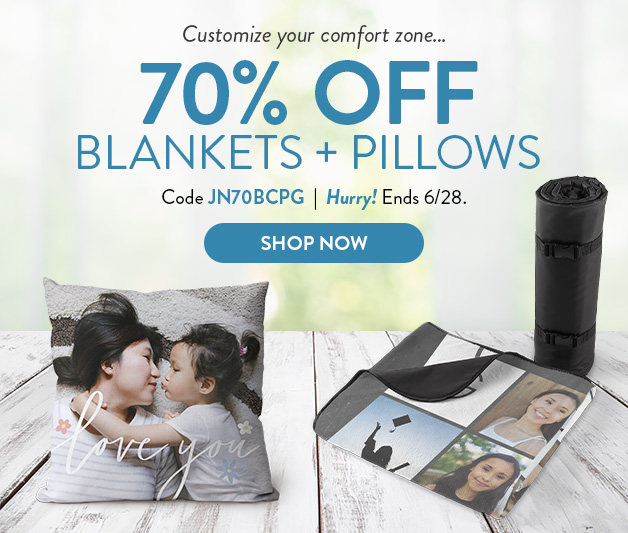 70% off Blankets + Pillows