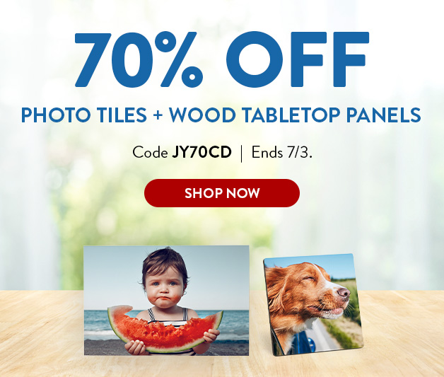 70% off Photo Tiles and Wood Tabletop Panels