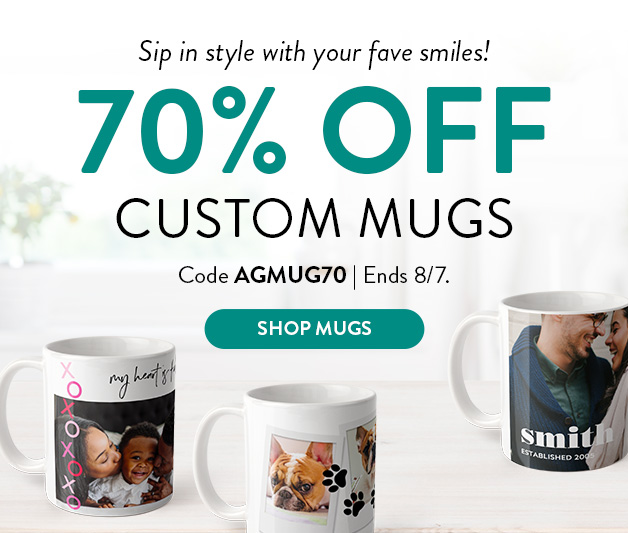 70% off Photo Mugs