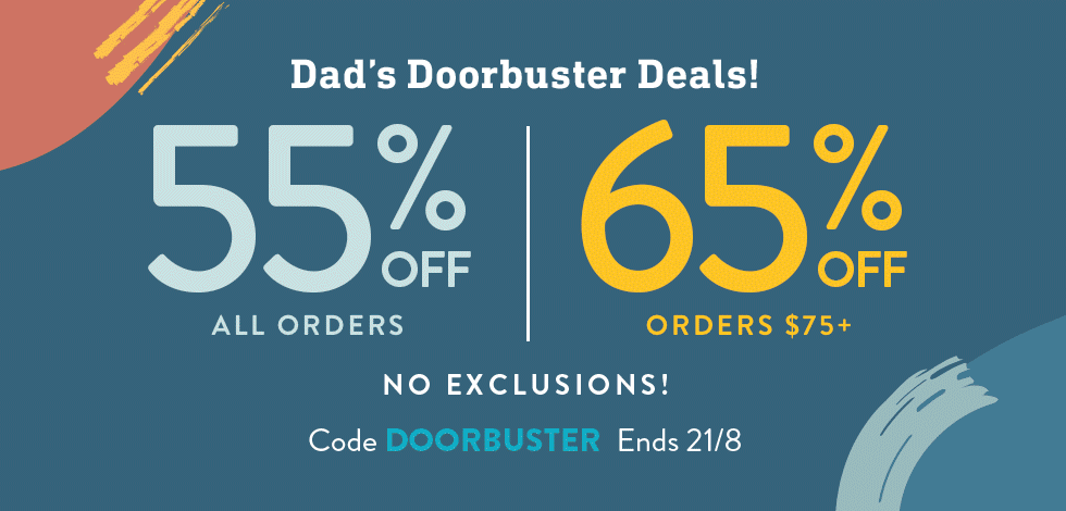 65% off orders $75+ | 55% off all orders