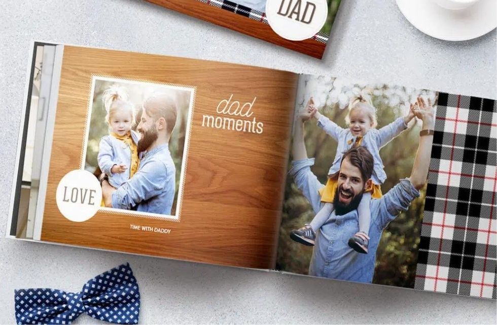 Photo book with father's day scene