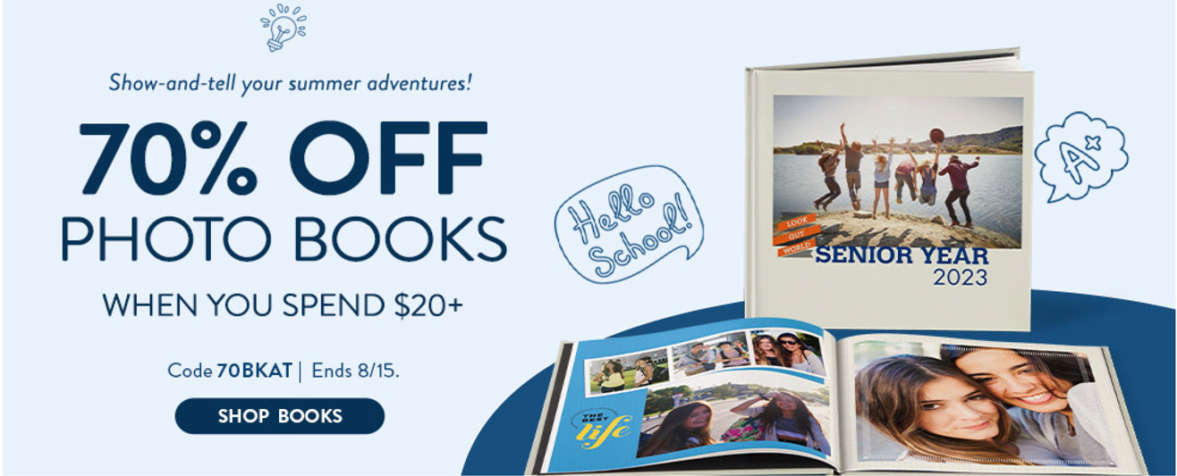 70% off $20+ Photo Books